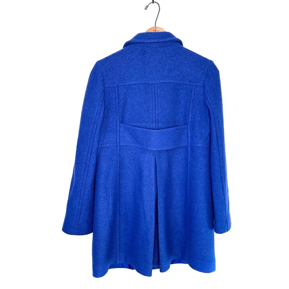 Lands’ End | Royal Blue Boiled Wool Button Down Winter Dress Coat Size 4P - Picture 6 of 9